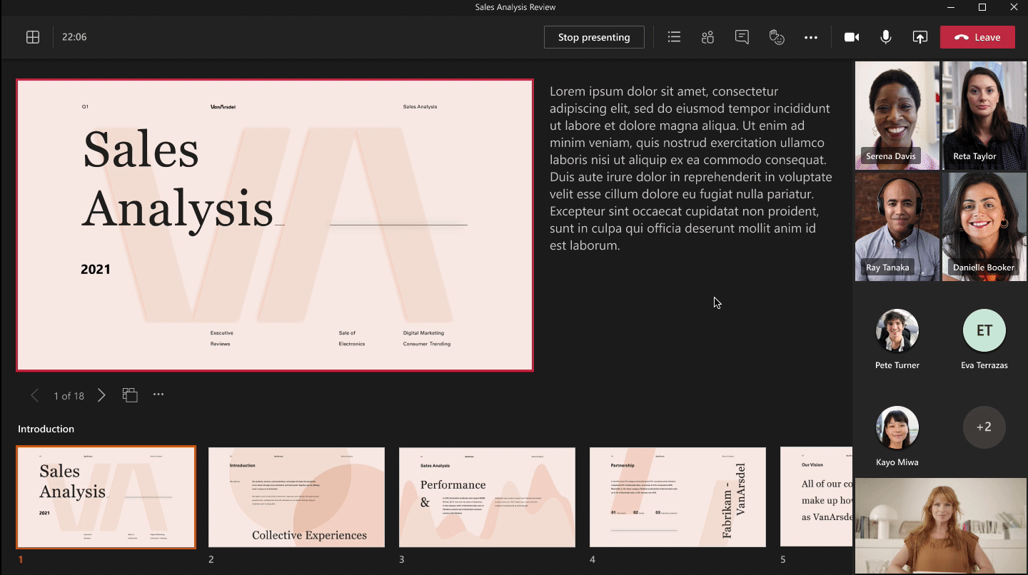 Screen Capture of Presenter View in Teams